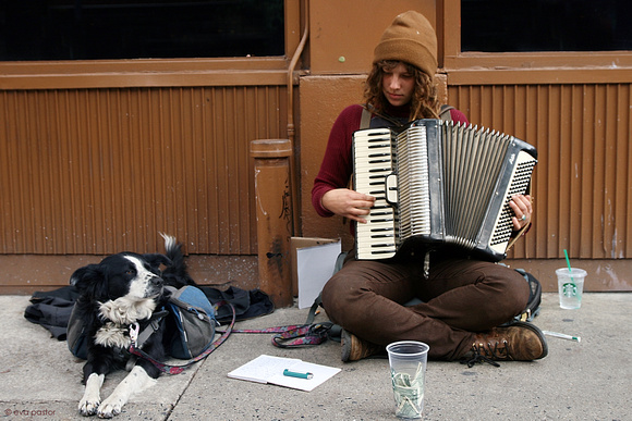 281 - Oct. 8th - Accordion Girl with Dog